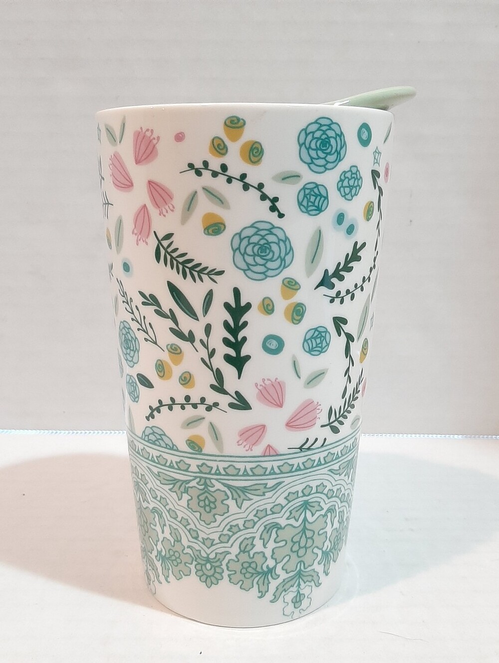 Floral Ceramic Travel Mug And Lid By Tag Brand